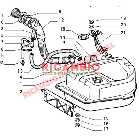 Fuel Filler Cap Spacer and Gasket - Classic Fiat Panda Uno Y10 - Fuel System
