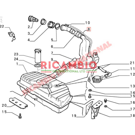 Fuel Filler Hose - Fiat Uno - Fuel System