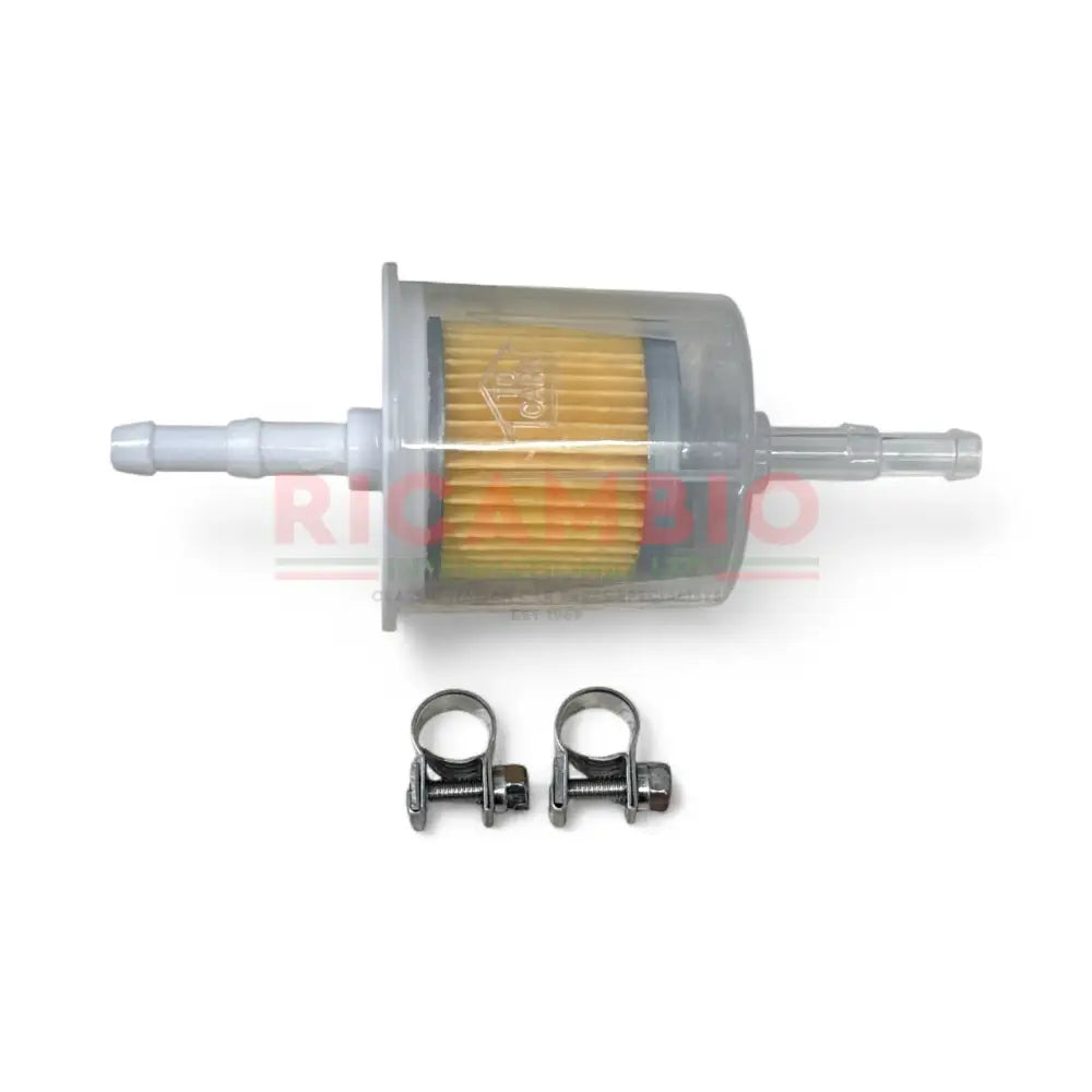 Fuel Petrol Filter - Fiat Lancia and Alfa Romeo - Large Filter with clips 50mm - Fuel System