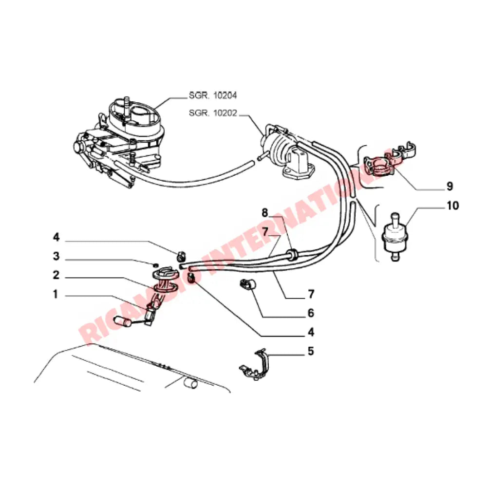 Fuel Petrol Filter & Two Hose Clips - Fiat Lancia and Alfa Romeo - Fuel System