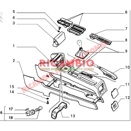 Gear Lever & Hand Brake Lever Cowling Kit - Lancia Thema - Gearbox