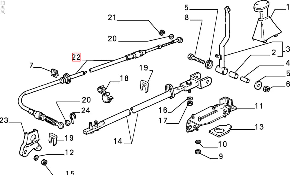 Gear Linkage Cable - Classic Fiat Panda