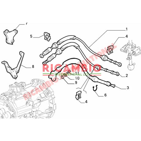 Gear Linkage Cable - Fiat Cinquecento - Cables and Clips