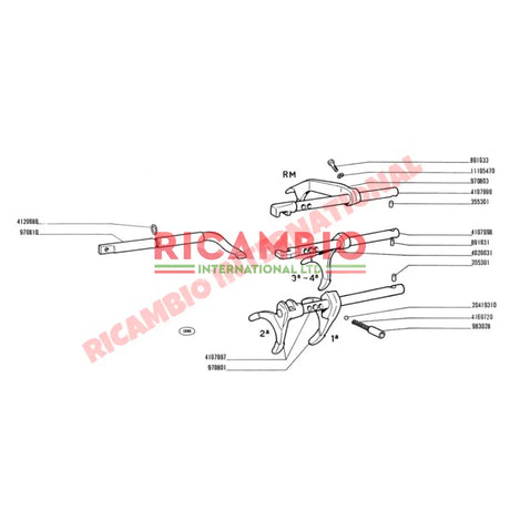 Gear Selector Fork 1st & 2nd - Classic Fiat 500 126 - Gearbox and Parts