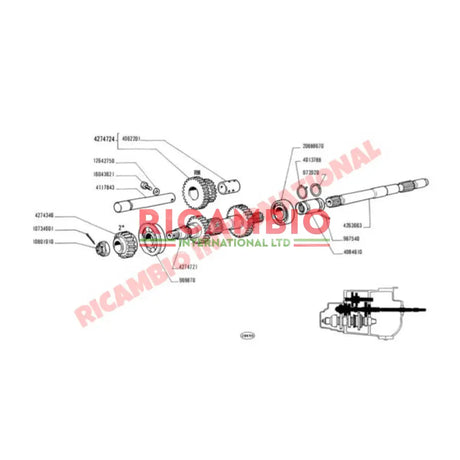 Gearbox Main Shaft Castle Nut - Classic Fiat 500 - Gearbox and Parts