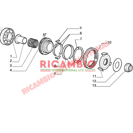 Gearbox Pad Kit 5th Gear - Classic Fiat Panda,Uno,Cinquecento,Seicento Lancia Y10 - Lancia Y10
