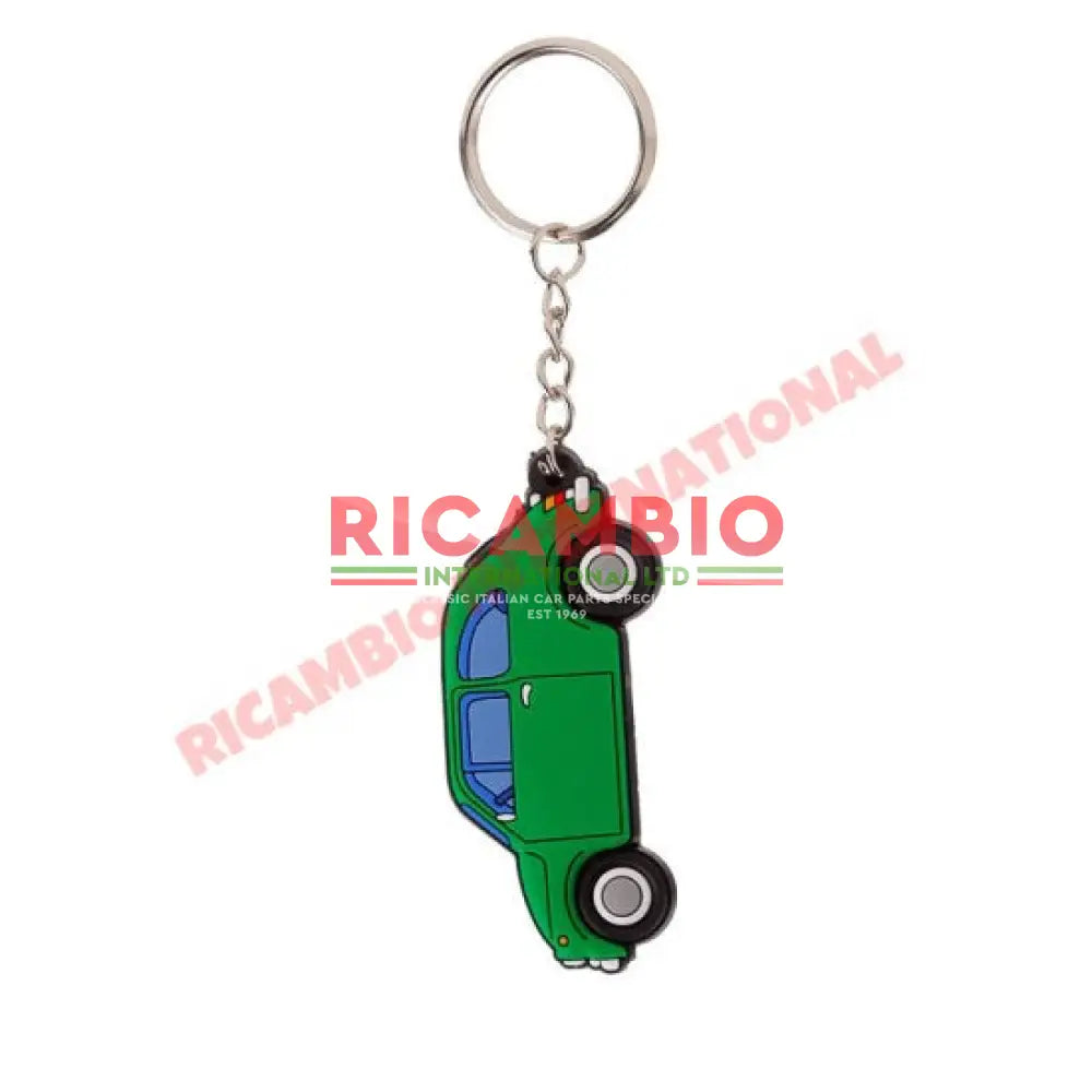 Green Fiat 500 PVC Keyring - Gifts - Confectionary - Furniture and Novelty Items