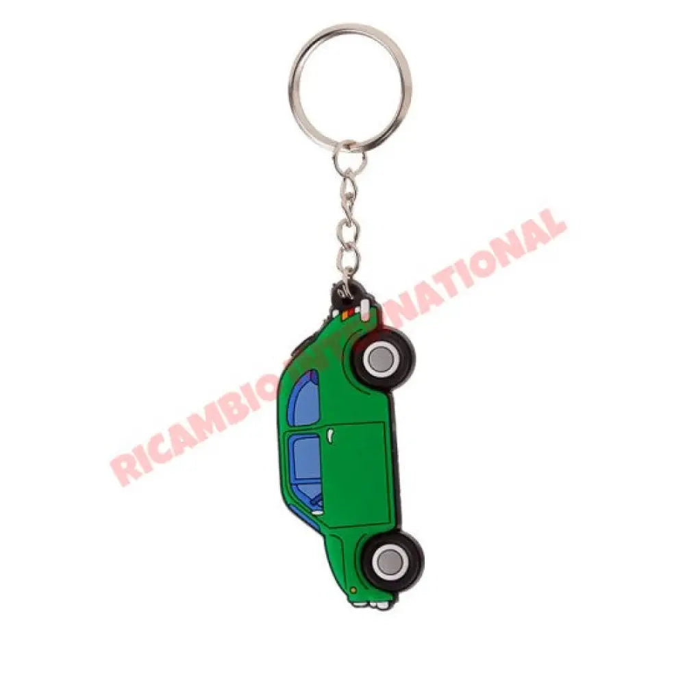 Green Fiat 500 PVC Keyring - Gifts - Confectionary - Furniture and Novelty Items