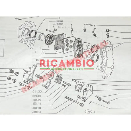 Handbrake Brake Pad Set - Fiat 1500OSCA,1500L,1600S,1800,2100,2300,Dino LAMBORGINI,MASERATI,FERRARI - Brake Parts &