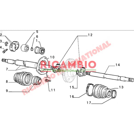 Inner Drive Shaft Bearing & Seal - Fiat Classic Panda Uno,Cinquecento,Tipo,Tempra Y10 - Steering and Related Parts