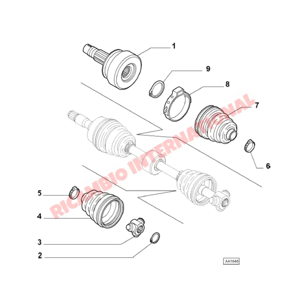 Inner Drive Shaft Boot Kit - Fiat New 500 & Abarth New Panda Stilo Idea Punto,Doblo - Rubber Boots and Gaiters
