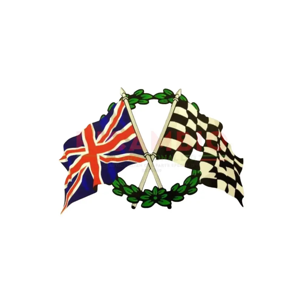 Italian/British Chequered Flag Sticker - British Chequered - Stickers & Badges