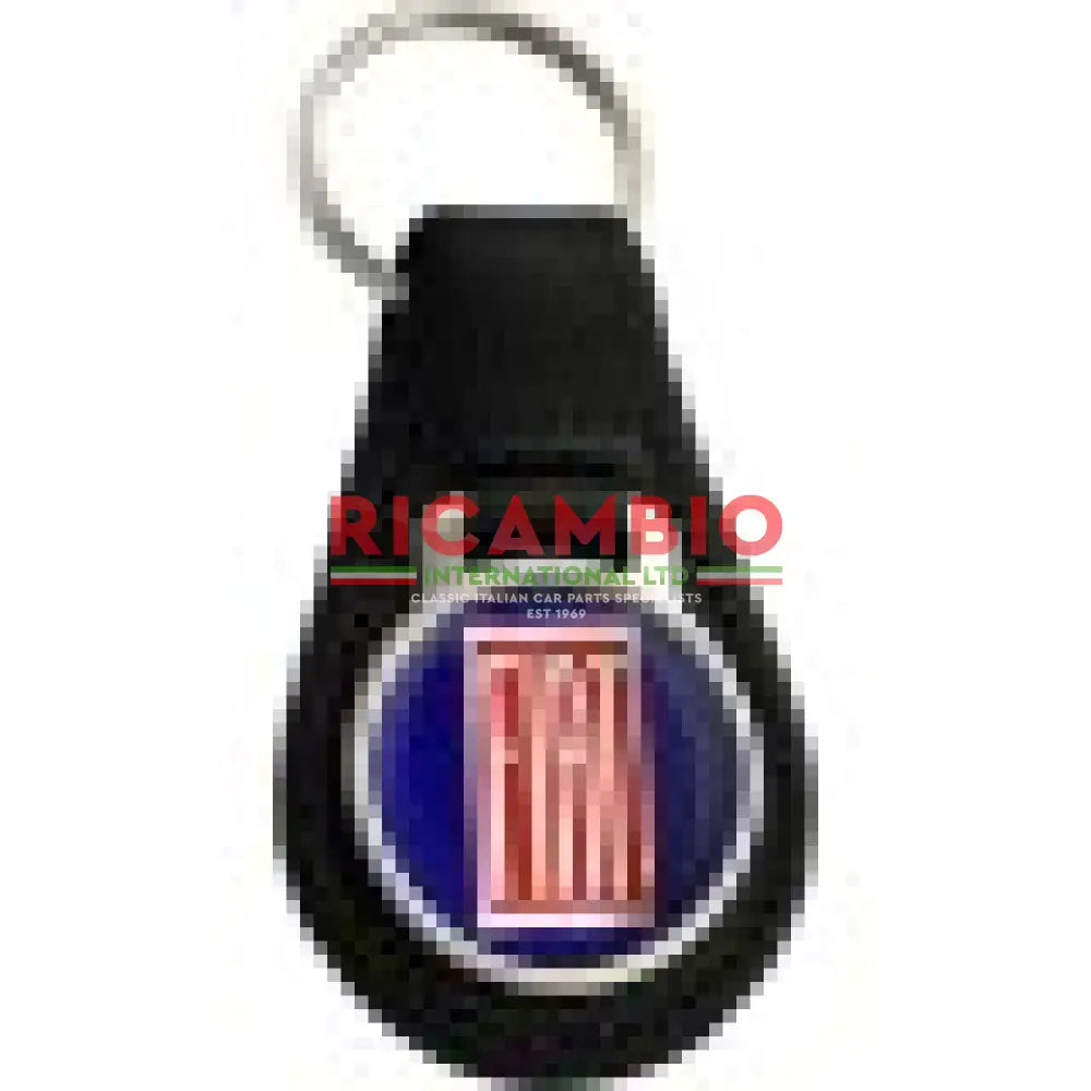 Keyring Black Leather Keyfob - Classic Fiat - Toys - Gifts & Novelty Items
