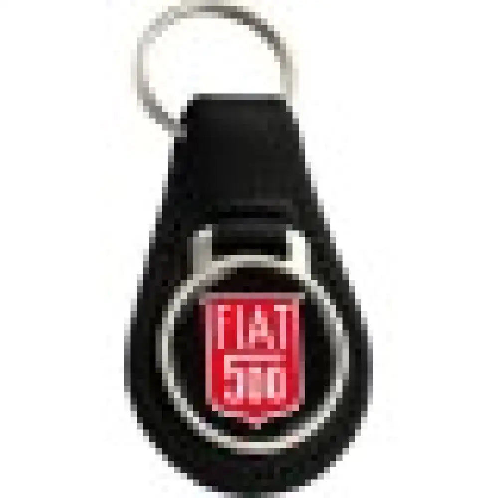 Keyring Black Leather Keyfob - Fiat 500 - Toys - Gifts & Novelty Items