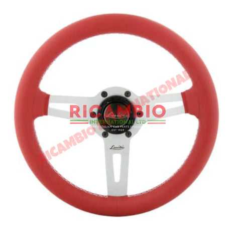 Luisi ’Sharav 315’ Red Leather Steering Wheel - Fiat Lancia Alfa Romeo - Steering