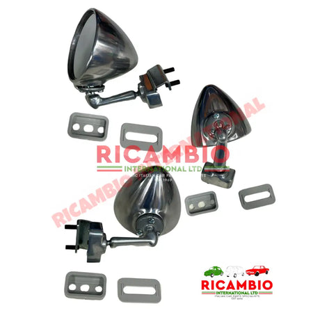 Matt Metal Bullet Mirror (Clip-on) - Classic Fiat 500,600,850 - Mirrors