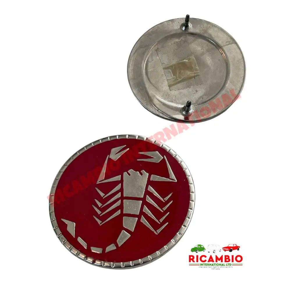 Metal Abarth Badge - RED CLASSIC ABARTH 55MM