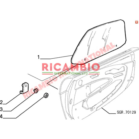 N/S Left Hand Door Glass - Fiat Barchetta