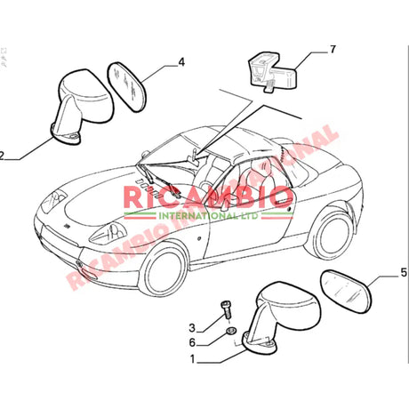 N/S Left Hand Electric Mirror - Fiat Barchetta - Mirrors