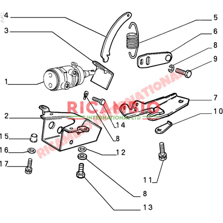 N/S Left Hand Rear Brake Compensator & Spring - Fiat Uno all models - Brake Parts and Components
