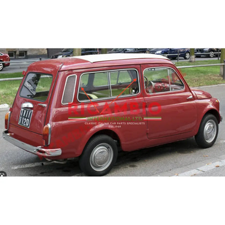 N/S Left Hand Rear Side Sliding Window Aluminium Frame & Glass Kit - Classic Fiat 500 - Window Seals & Associated Parts