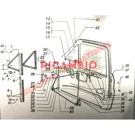 N/S Left Hand Rear Window Channel Guide - Fiat 126 - Gaskets - Seals - Grommets and Rubber Parts