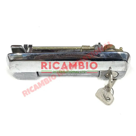 O/S Right Hand Chrome Door Handle & Keys - Fiat 127 128 - 127 & 128