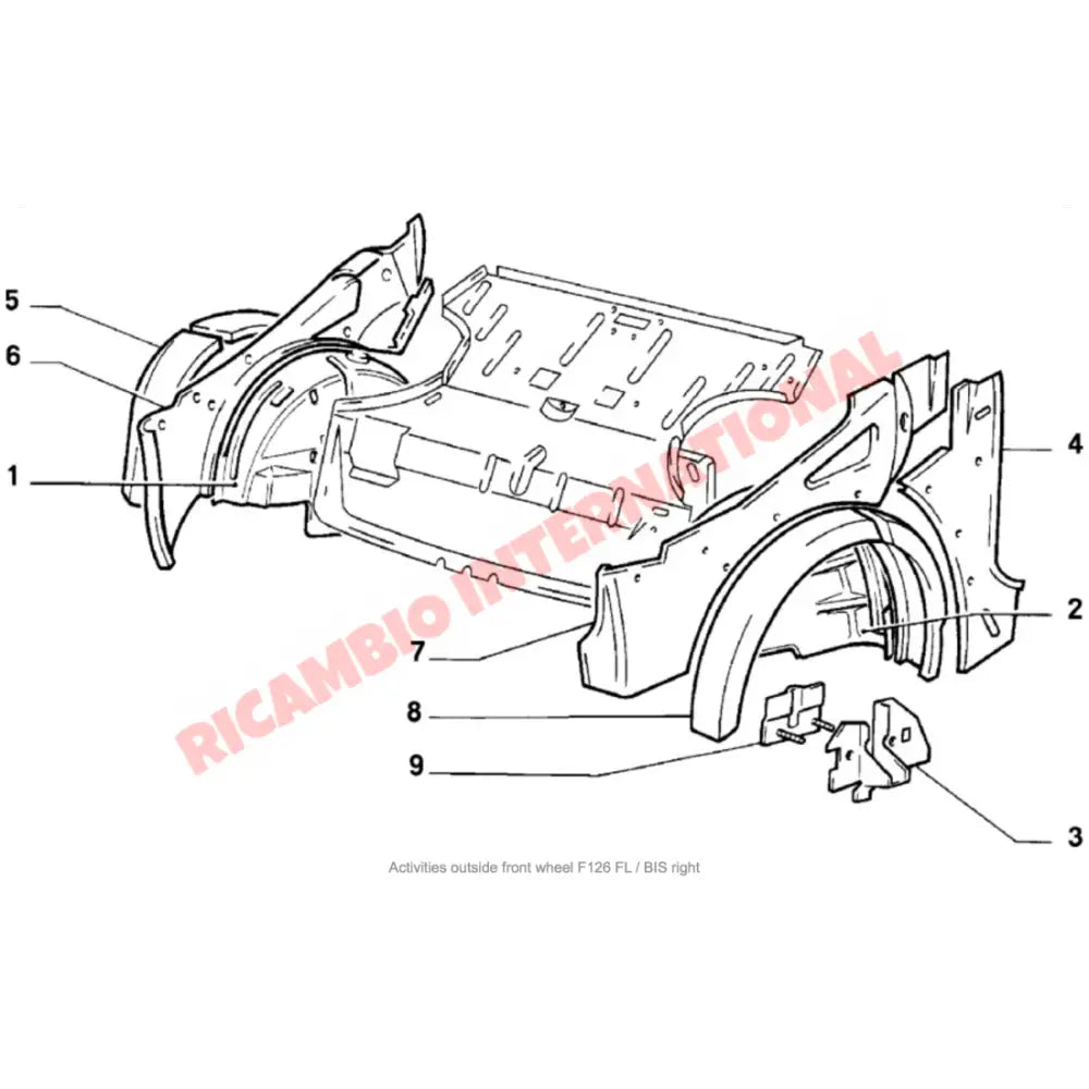O/S Right Hand Front Inner Wheel Arch - Fiat 126 - Body Parts