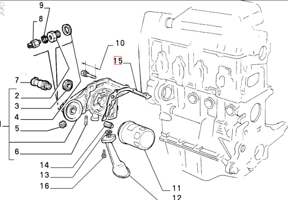 Oil Pump Cover/Housing Gasket - Classic Fiat Panda Cinquecento Seicento Punto Uno New Panda Y10
