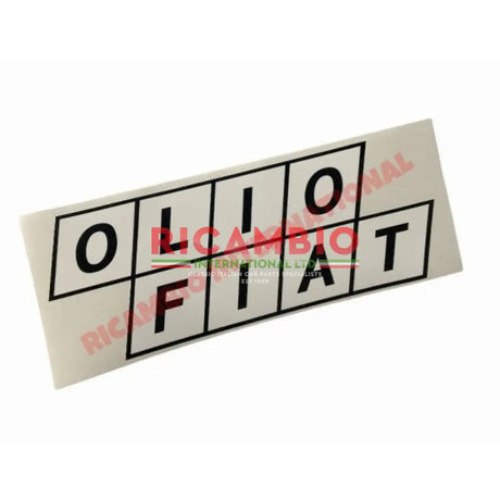 OLIO FIAT Stickers 150mm (Available in Yellow,White or Blue) - White - Bumpers & Assorted Exterior Trim