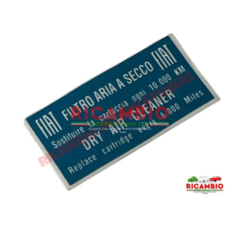 Original Air Filter Sticker - Classic Fiat 500,126,600,850 - Badge - Grill & Emblem