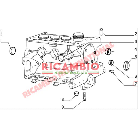 Pair of Cylinder Head Dowels (2) - Classic Fiat Panda,Uno,Cinquecento,Seicento 850,127,124 A112 - Engine and Mechanical
