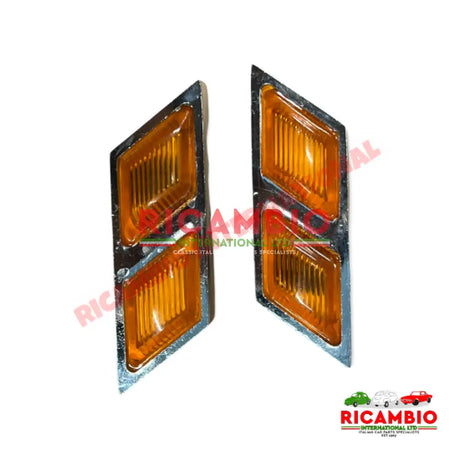 Pair of Front Side Amber Repeater Lamps - Autobianchi Bianchina - Lights - Lamps and Lenses