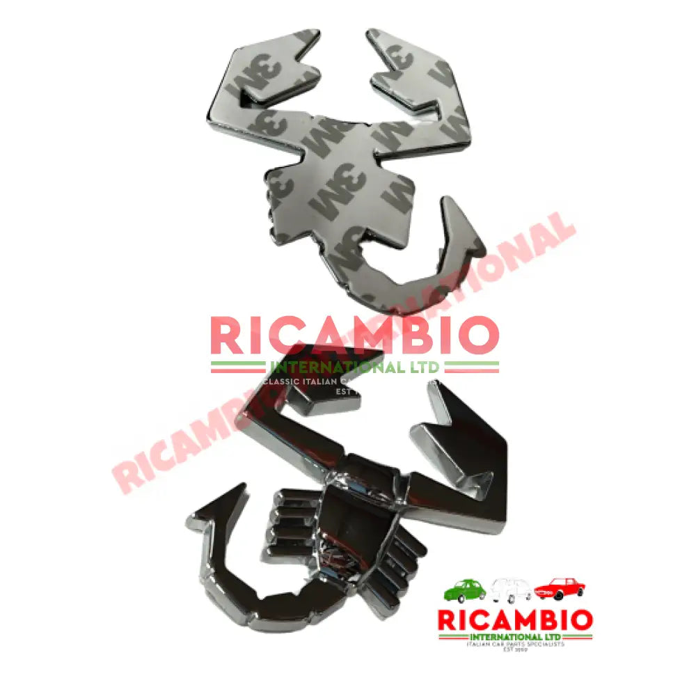 Polished Chrome Abarth Badge (60mm x 60mm) - Abarth