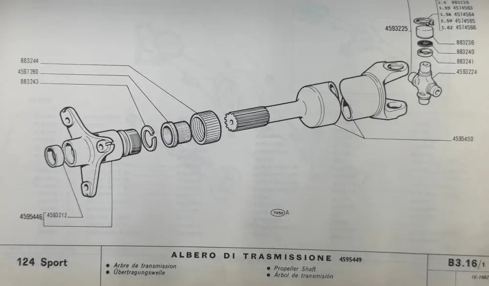 Propshaft Flange - Fiat 124