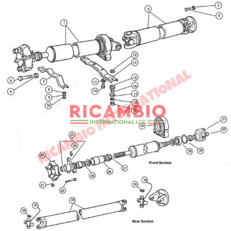 Propshaft UJ Bearing - Fiat 124,131,132 - Axles - Shaft - Joints and Couplings