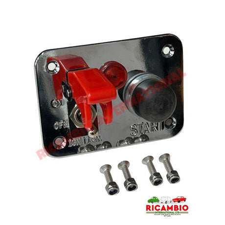 Racing Style Chrome Ignition Switch Panel - Ignition and Electrical Items
