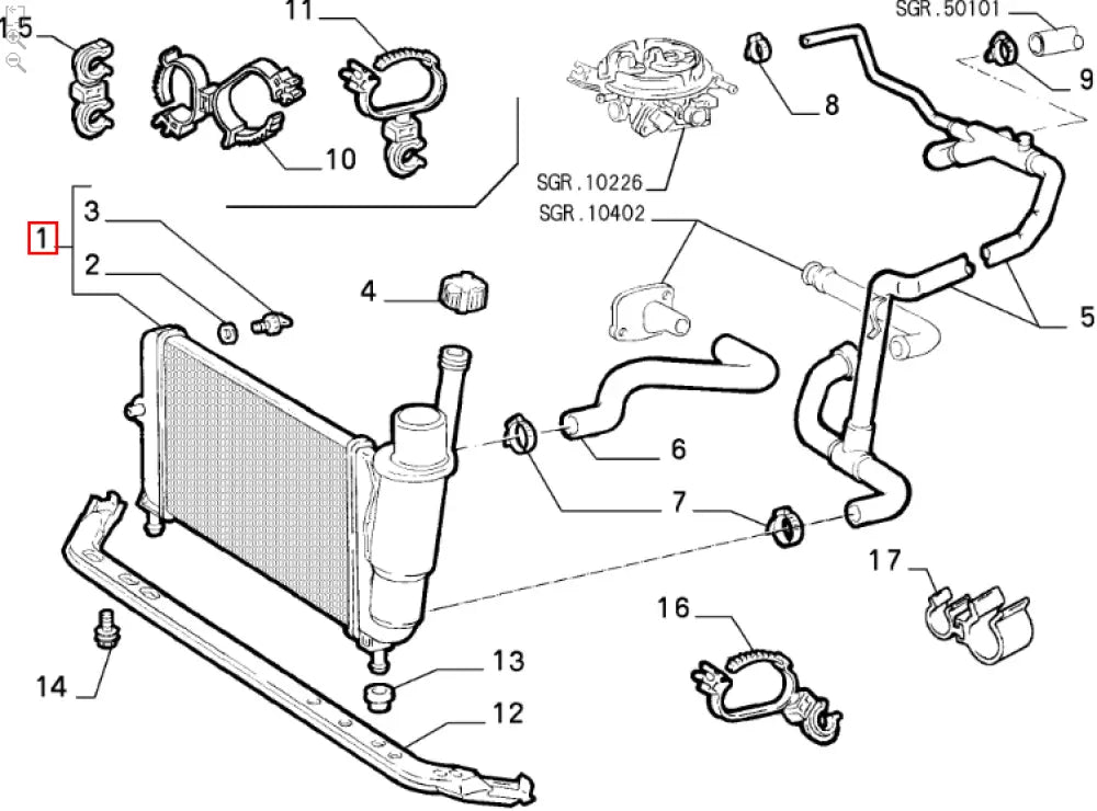 Radiator - Fiat Punto MK1 - Heating and Cooling