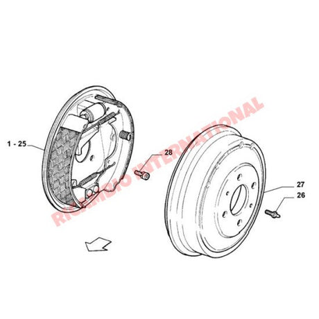 Rear Brake Drum - Fiat Punto MK1 & MK2,New 500,New Panda,Bravo,Brava,Tipo,Tempra - Brake Parts and Components