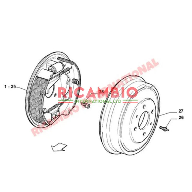 Rear Brake Drum - Fiat Punto MK1 & MK2,New 500,New Panda,Bravo,Brava,Tipo,Tempra - Brake Parts and Components