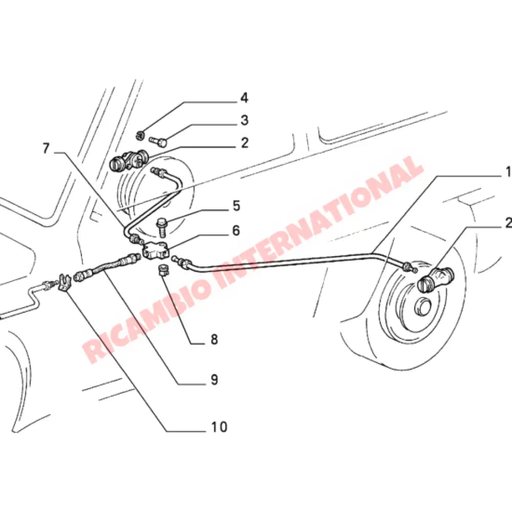 Rear Centre Brake Hose - Classic Fiat Panda Autobianchi & Lancia Y10, - Lancia Y10