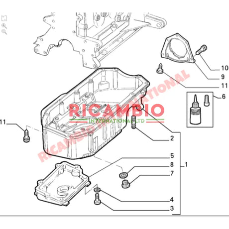 Rear Engine Crankshaft Main Oil Seal and Housing - Fiat Barchetta Fiat Coupe,Punto HGT,Multipla Lancia Delta - Gaskets