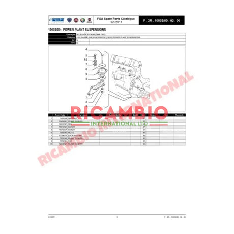Rear Gearbox Mount/Mounting - Classic Fiat Panda 4x4 - Engine Parts