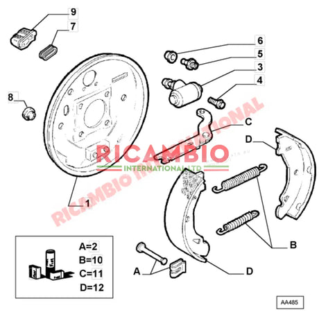 Rear Hand Brake Lever Kit - Classic Fiat Panda Uno Y10 - Brakes
