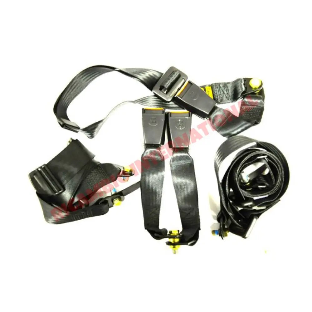 Rear Seat Belt Kit Static (BLACK) - Classic Fiat 500 126 600 850 900 - Classic Fiat 500 Parts & Spares