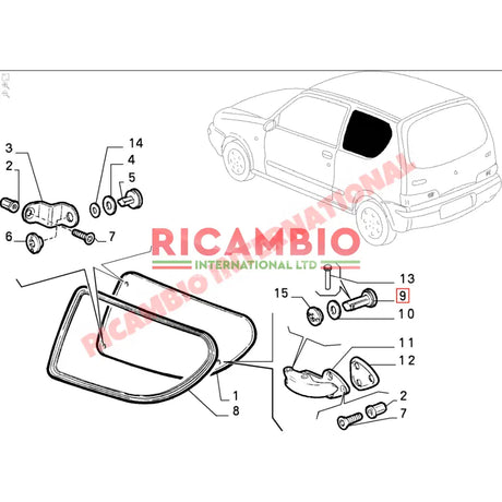 Rear Side Window Hinge Pin - Fiat 126 Seicento
