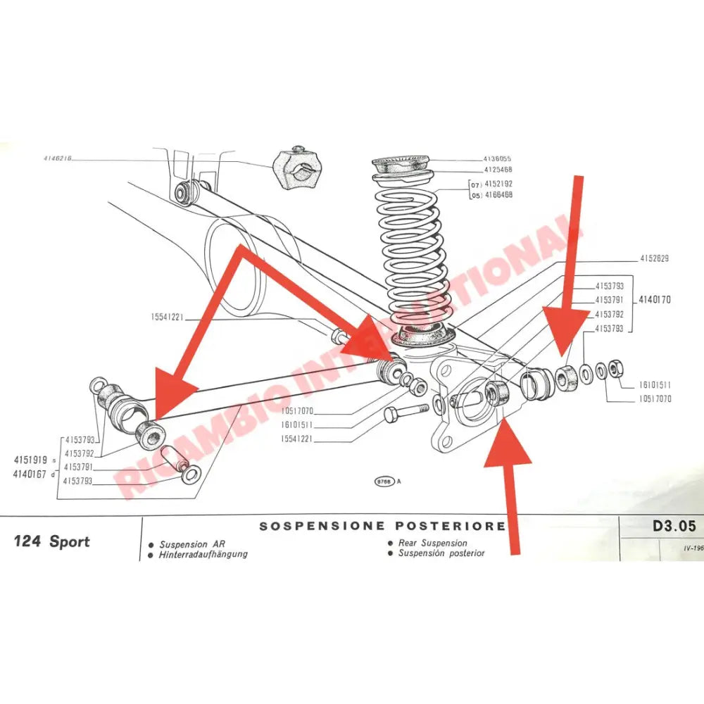Rear Suspension Rubber Bush - Fiat 124 Saloon,Coupe,Spider - Suspension Parts