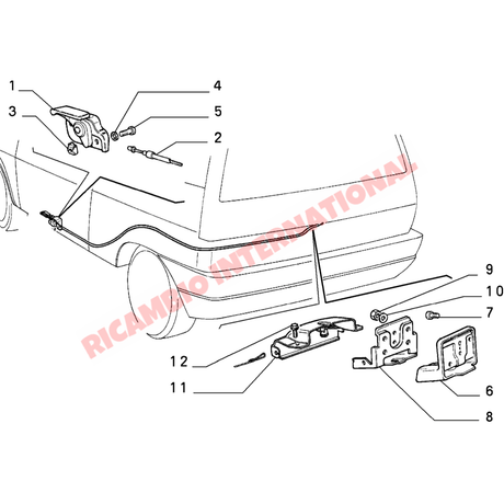Rear Tailgate Lock Catch - Lancia Y10 - Lancia Y10