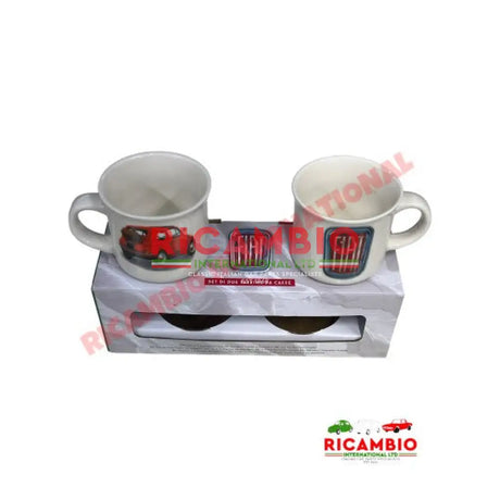 Set of 2 Porcelain Fiat 500 Espresso Cups - Toys - Gifts & Novelty Items