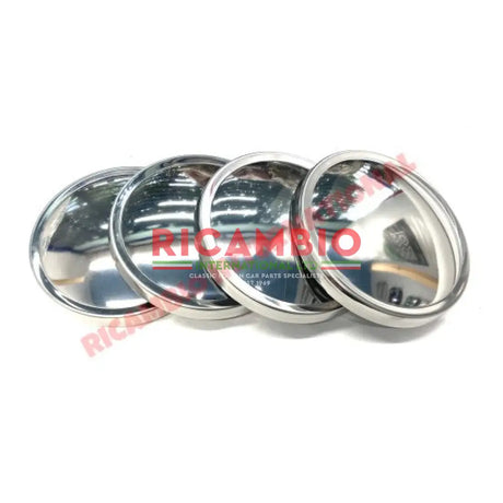 Set of 4 Chrome Hub Cap (12 Inch) - Classic Fiat 500 Autobianchi - Exterior Trim